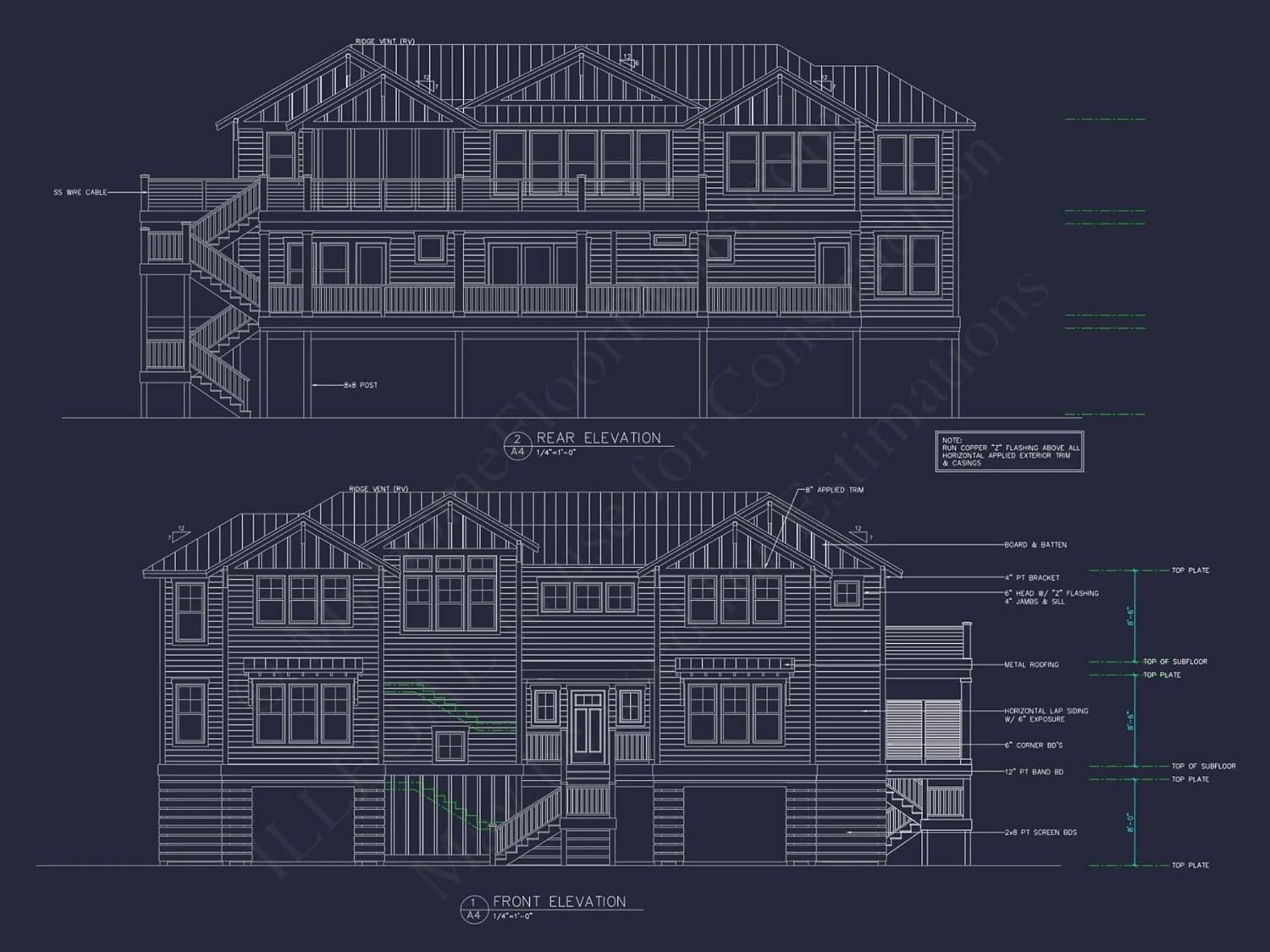 15-1713 House Plan - Beach House Plan - Spacious 2-Story CAD Floor Designs