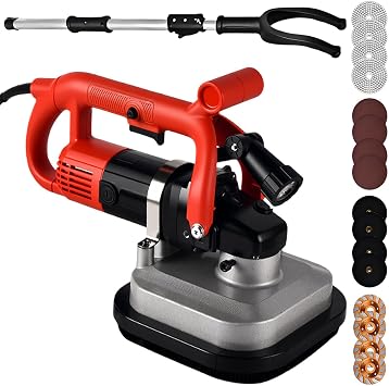 3600W Concrete Grinding Machine with Water Grinding Discs, Sandpaper, Glue Discs, and Diamond Discs, 6 Speed Adjustable for Metal, Stone, Cement and Brick
