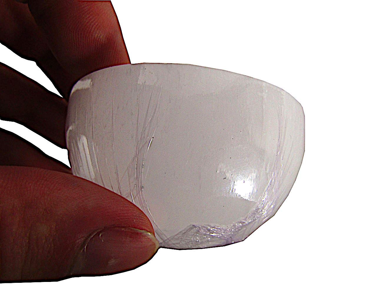 CircuitOffice 3" Carved Small Selenite Bowl, Cleanse Or Charge Crystals Or Gemstones, for Healing, Metaphysical, Meditation, Wicca, Decoration or Gift