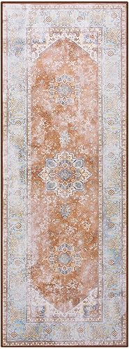 Miniatura 2 de BoHo - Alfombra de pasillo vintage de 2 x 6 pies, ligera, resistente a las manchas, lavable a máquina, antideslizante y no desprende pelusa, para