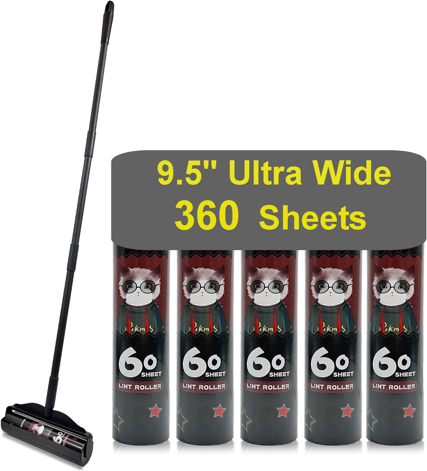 Maxcheck Large Lint Rollers for Floor 6.3 Inch Wide Sticky