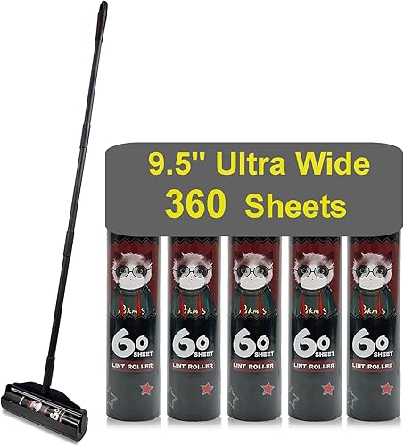 Miniatura 9 de RIKMSS Rodillos de pelusa grandes 95 pulgadas de ancho para limpiar alfombras de piso para pelo de mascotas extra pegajosos removedor de pelo de