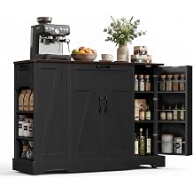 47" Kitchen Island Cart with Storage, Kitchen Cart on Wheels with 2 Drawers, Open & Hide Spice Rack, Rolling Kitchen Island with Adjustable Shelves, Mobile Carts for Dining Room