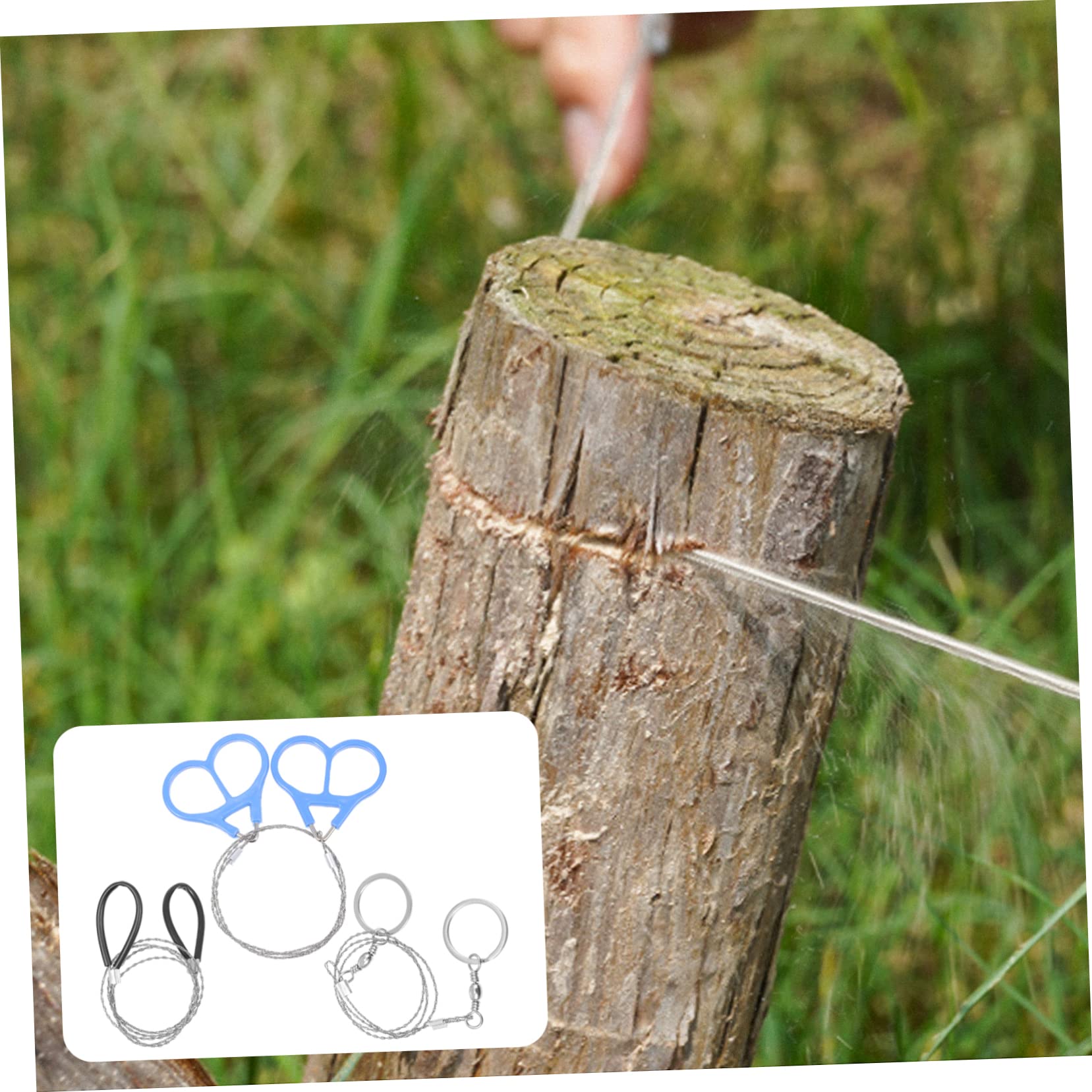 Happyyami 3Pcs Hand Pulled Stainless Steel Wire Saws for Outdoor Survival Portable Emergency Cutting Tool for Camping Hiking and Cutting Convenient Carrying Ring