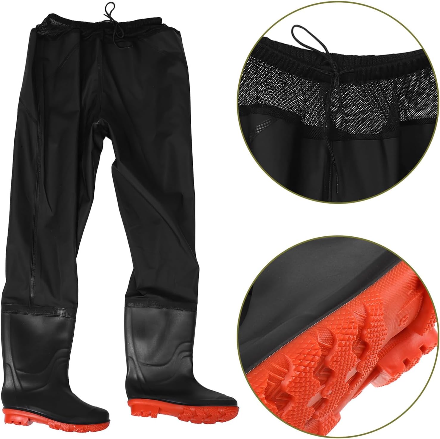 BESPORTBLE Fishing Overalls Men Waders Youth Waders Men's Motorcycle Pants Skid-Resistant Rain Trousers Black