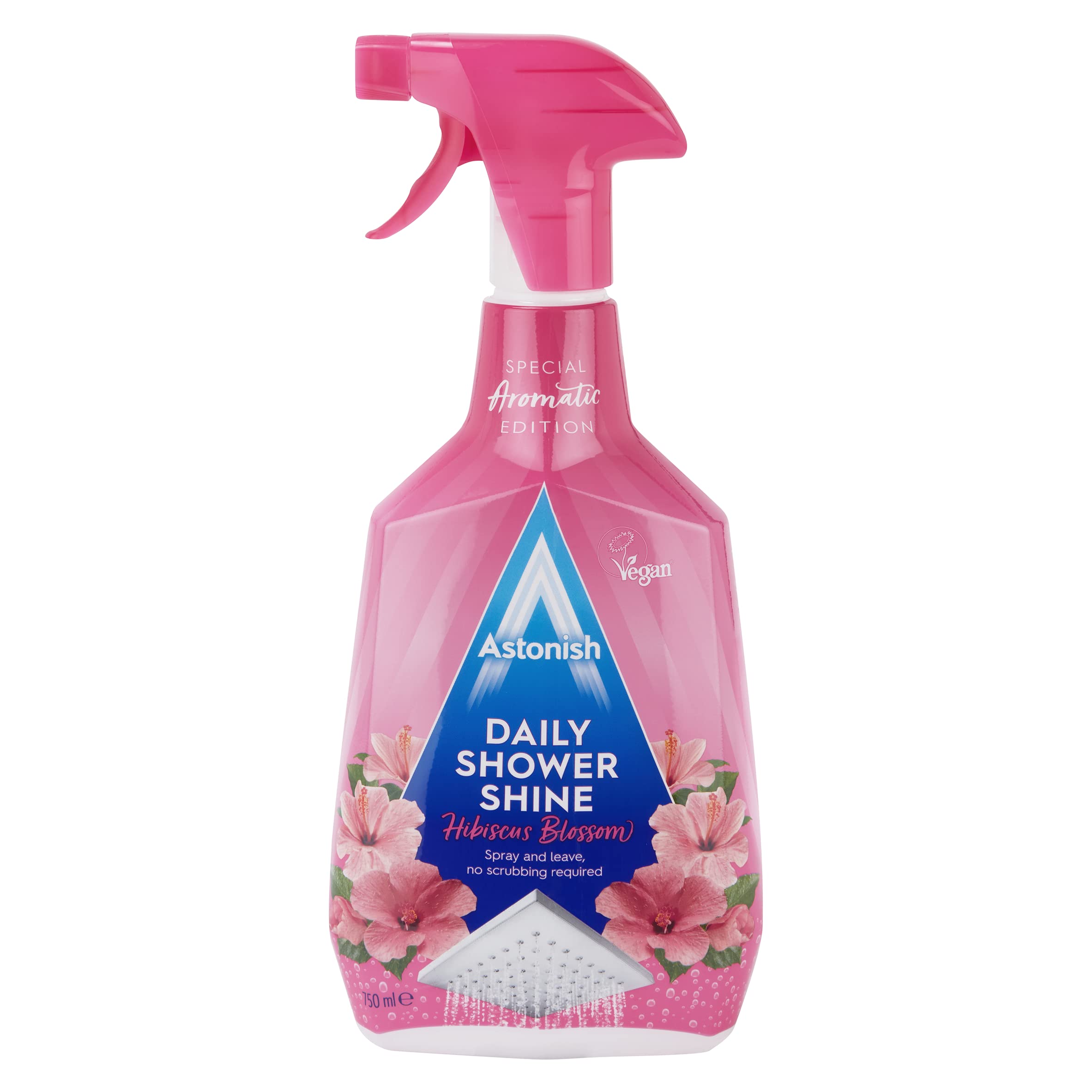 Special Aromatic Edition Powerful Daily Shower Shine Quick Cleaning Spray, Hibiscus Blossom Scent, 750ml