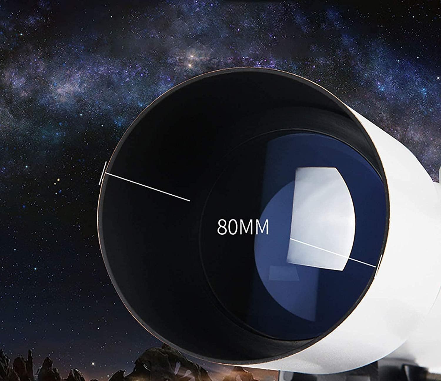 Astronomical Telescope,Profession Stargazing Telescopes for Adult Beginners,80mm Astronomy Refractor Telescope,with Adjustable Tripod,Eyepiece 10mm/25mm
