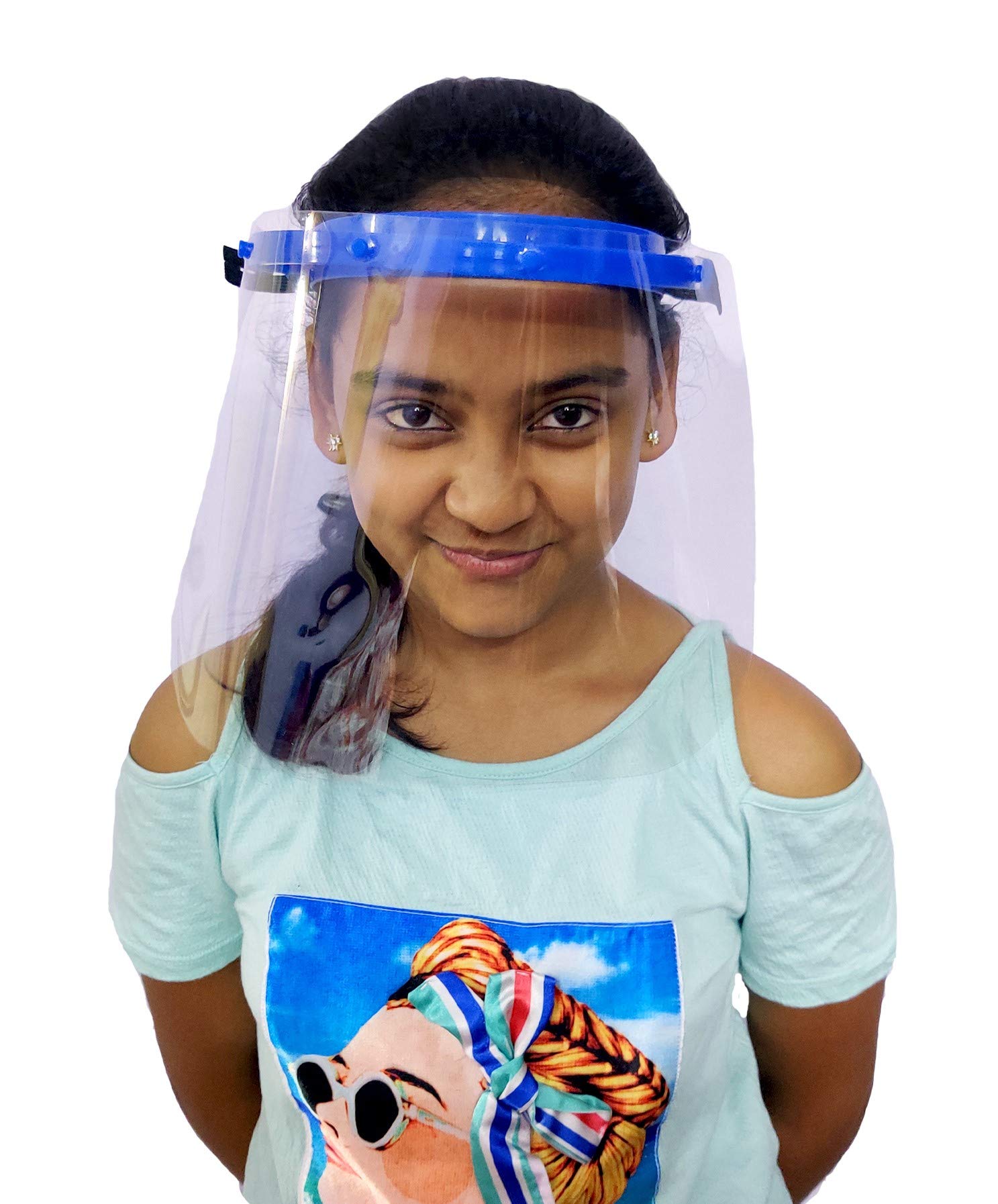 CLASSIK Reusable Face Shield Mask for Kids (PACK OF 4) with an Adjustable Headband, Protective Safety Mask. Blue color, PP & PC Material (Note: Peel off protective film before use) (B08Q3GSRVG) Amazon Price History, Amazon Price Tracker