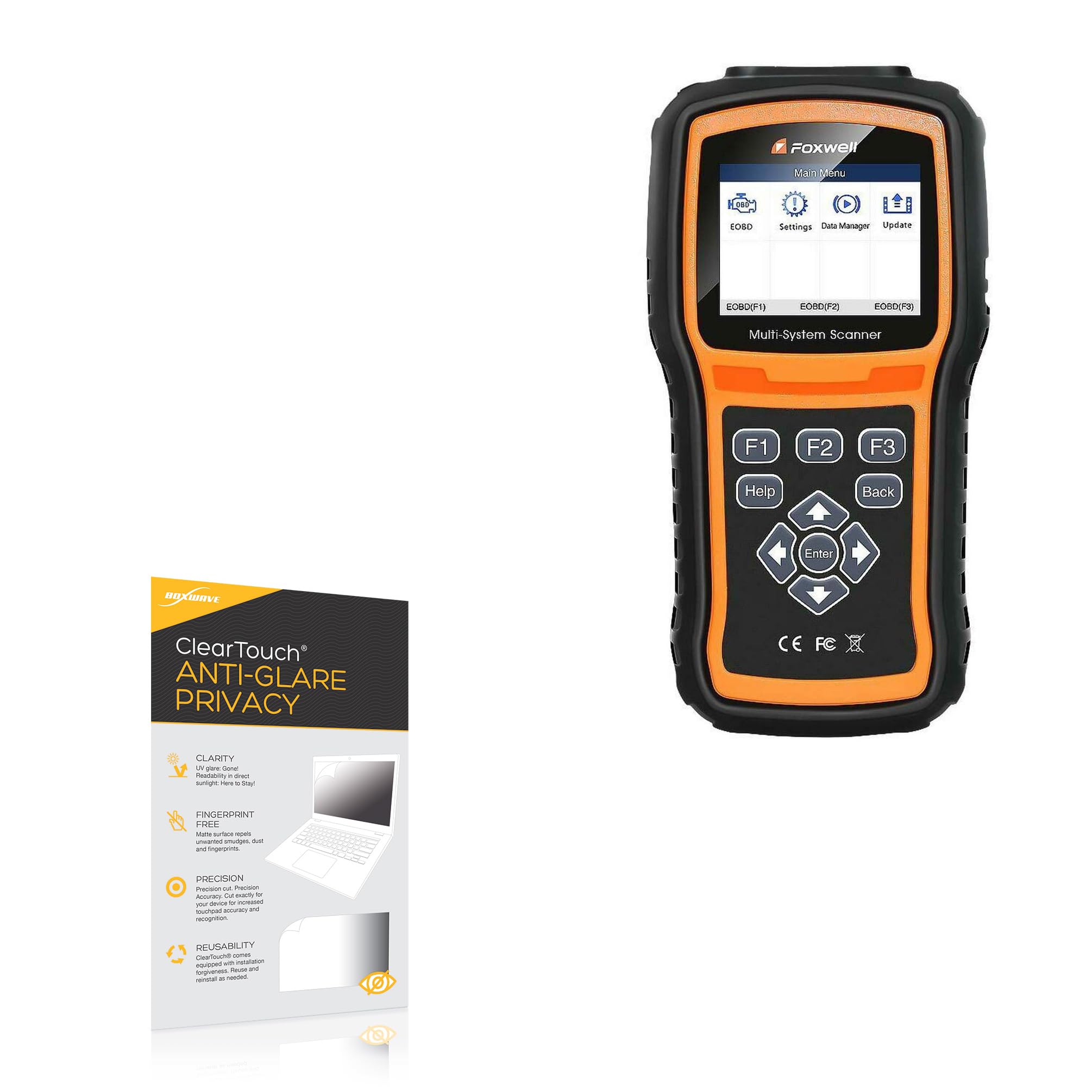 BoxWave Screen Protector Compatible With Foxwell NT530 (2.8 in) - ClearTouch Anti-Glare Privacy (2-Pack), Privacy Screen Protector Flexible Film Anti-Glare