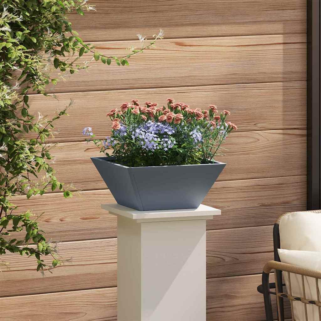 Doniczka ogrodowa metalowa 5 sztuk Antracyt 35x35x15 cm nowoczesna stalowa skrzynia na kwiaty taras balkon trapezowa donica zewnetrzna zestaw