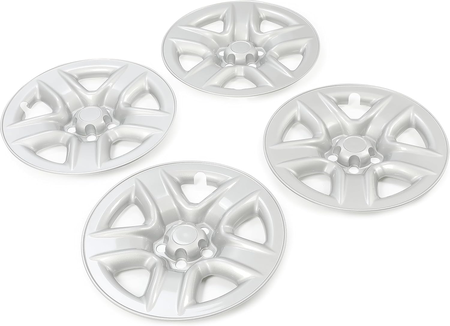 ECOTRIC Silver 17" Hubcaps Wheel Skins Wheel Covers Compatible with 2006-2012 Toyota RAV4 ABS Replacement Wheel Rim Covers, 4 Packs