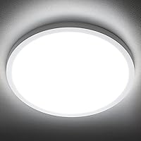 Vista 1 de SunRider Lámpara de Techo LED de Montaje Empotrado, 6000K Blanco Frío, 2400LM, 30 cm 24W Luces Planas Redondas Modernas, Lámpara de Panel