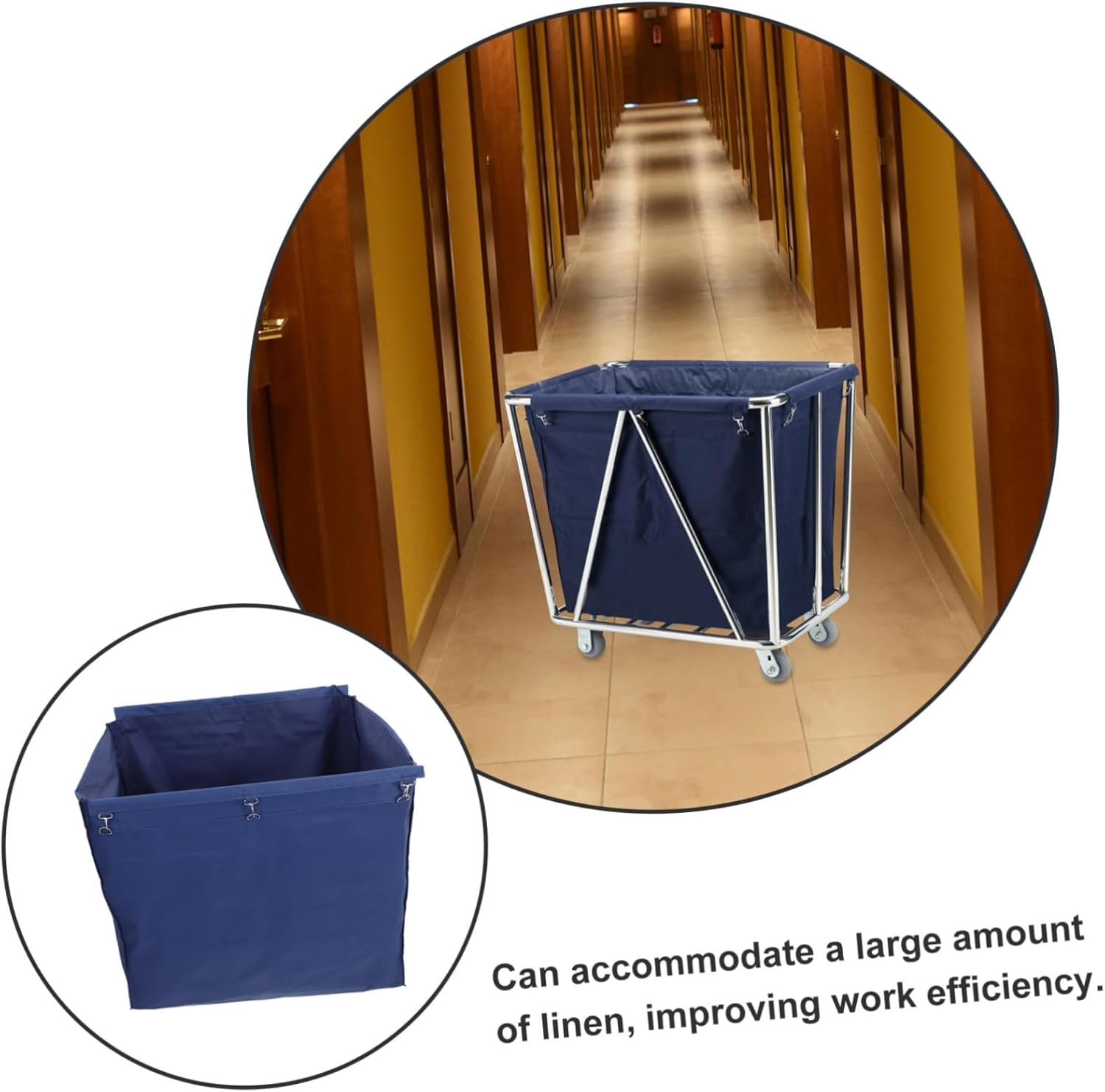 CHILDWEET Utility Cart Bag for Janitorial Cleaning Replacement Bag Metal Hook for Housekeeping Carts for Waste Collection and Disposal