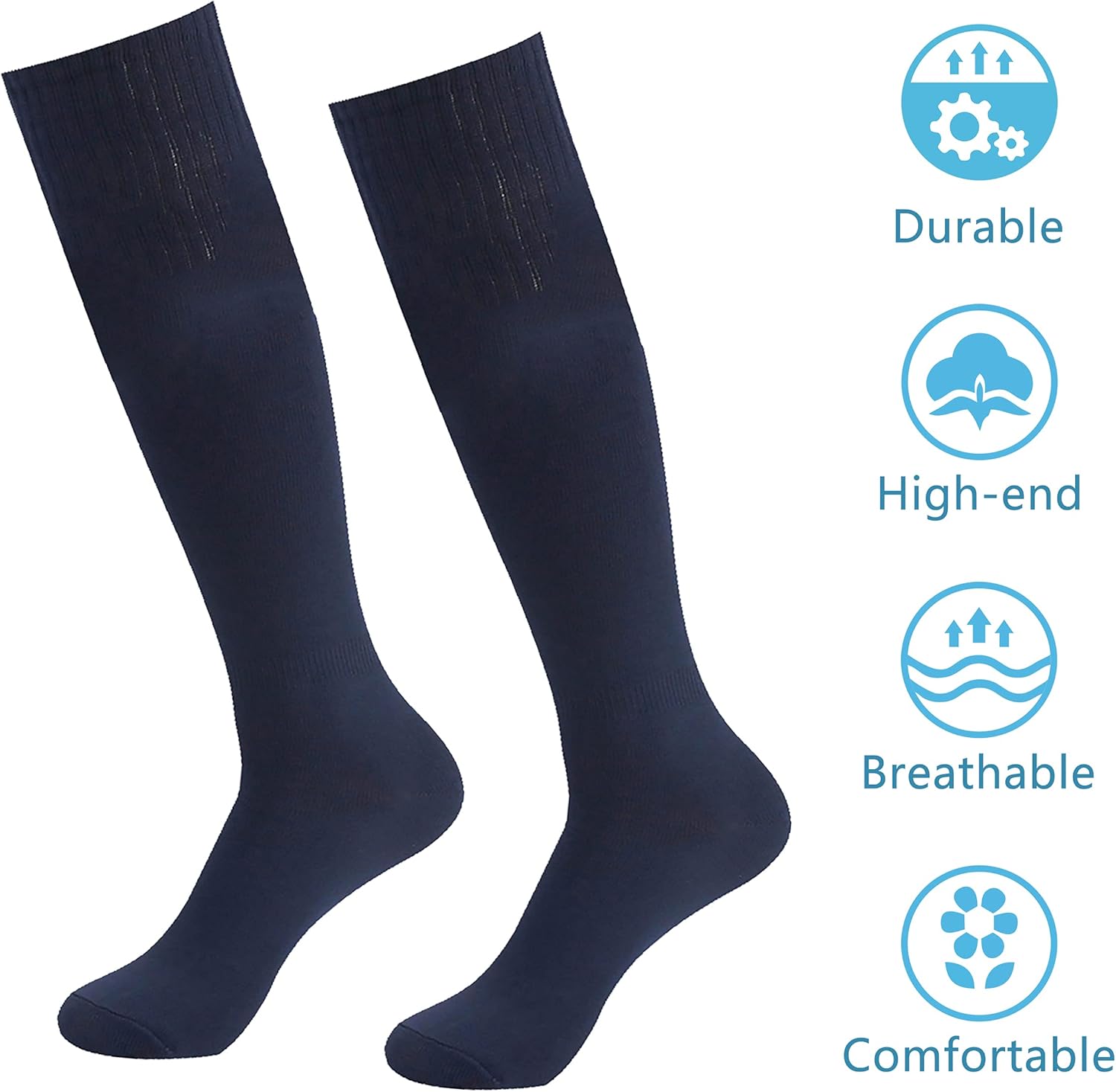 Men Women Knee High Soccer Softball Football Baseball Long Tube Breathable Support Outdoor Sports Socks