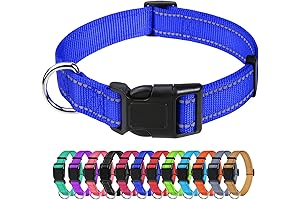 TagME Reflective Nylon Dog Collars, Adjustable Classic Dog Collar with Quick Release...