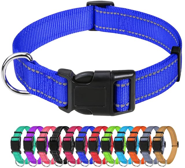 TagME Collar Perro Ajustable,Collar Nylon Reflectante,para Caminar Correr Entrenamiento,para Perros…