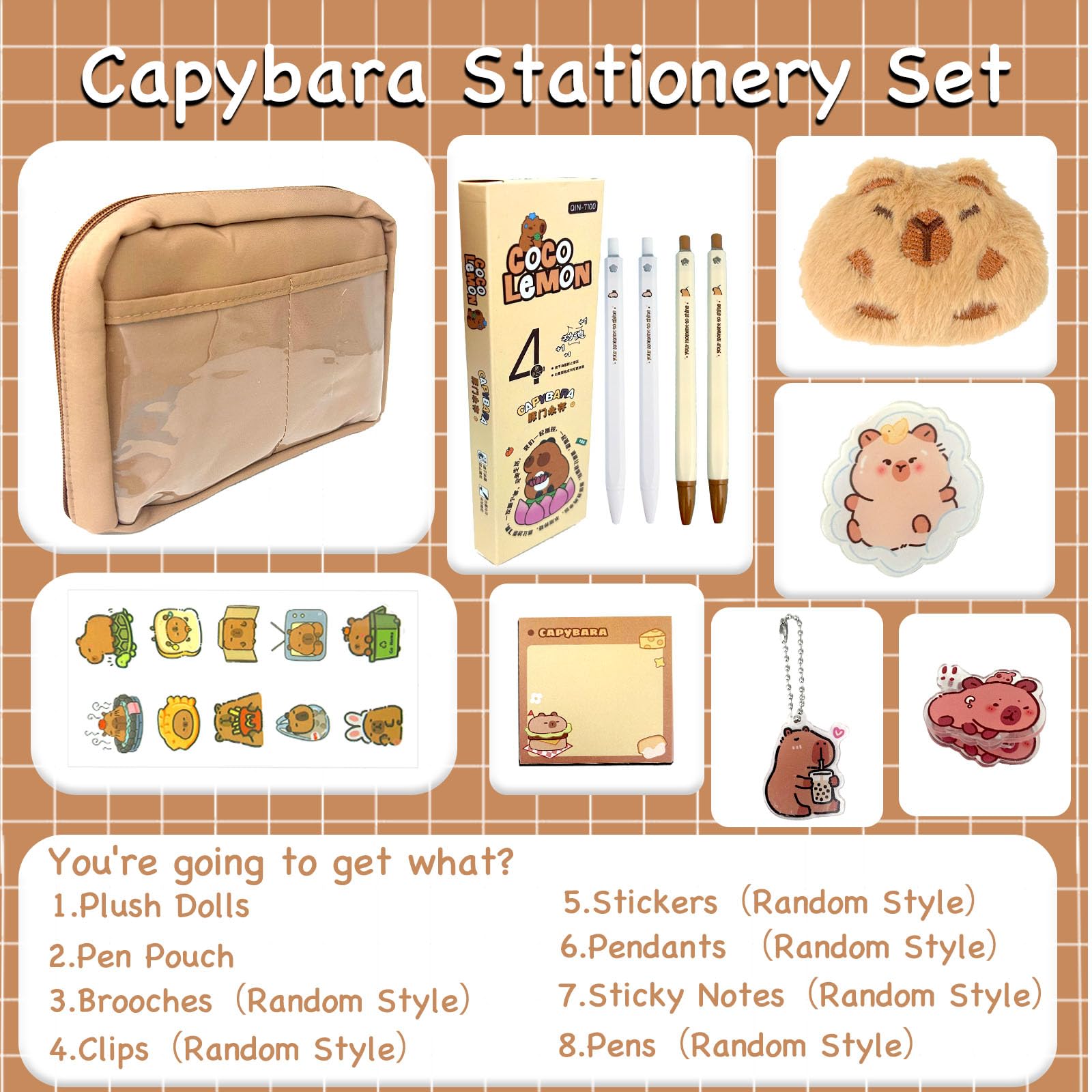 OptiPlay Capybara Pencil Case, Capybara Stationery Set, Capybara Stationery Set Include Capybara Pencil Case - Image 3