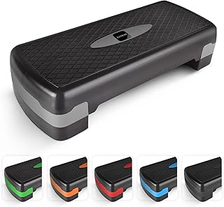 KAYMAN Exercise Steps with Adjustable 2 Step Level Heights (10,15 cm),Fitness Stepper for Home & Gym, Suited for Aerobic Steps, Cardio, Weights, Yoga, DVD Workout, Ideal Equipment for Fitness