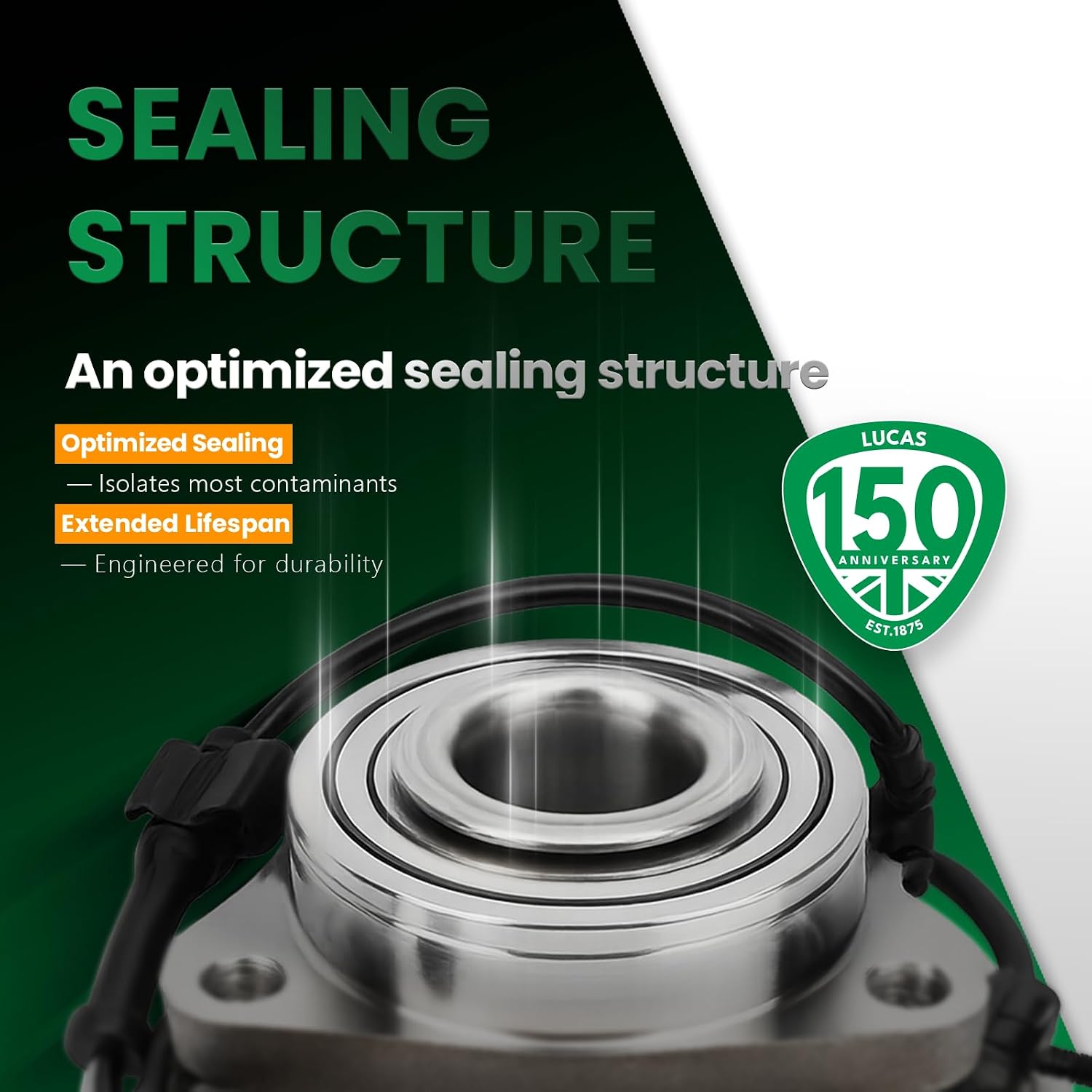 LUCAS 515036 4WD/AWD Front Wheel Hubs and Bearing Assembly 4x4 AWD for Chevrolet 02-06 Silverado/Suburban/Avalanche 1500 Tahoe for GMC Sierra Savana for Cadillac Escalade 6 Lugs w/ABS LWBH991902A