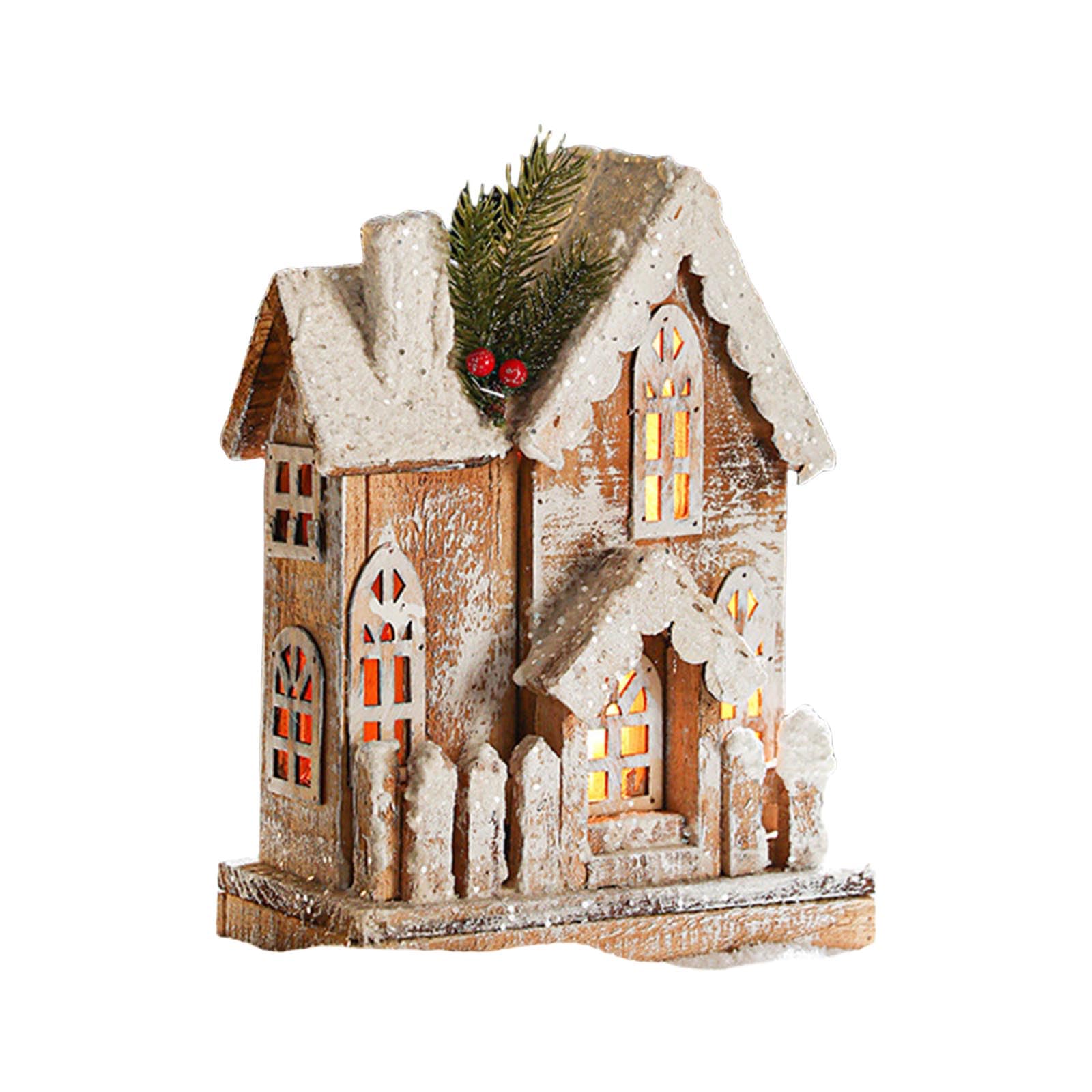 Maison de village de Noël miniature lumineuse idée cadeau pour décoration de buffet