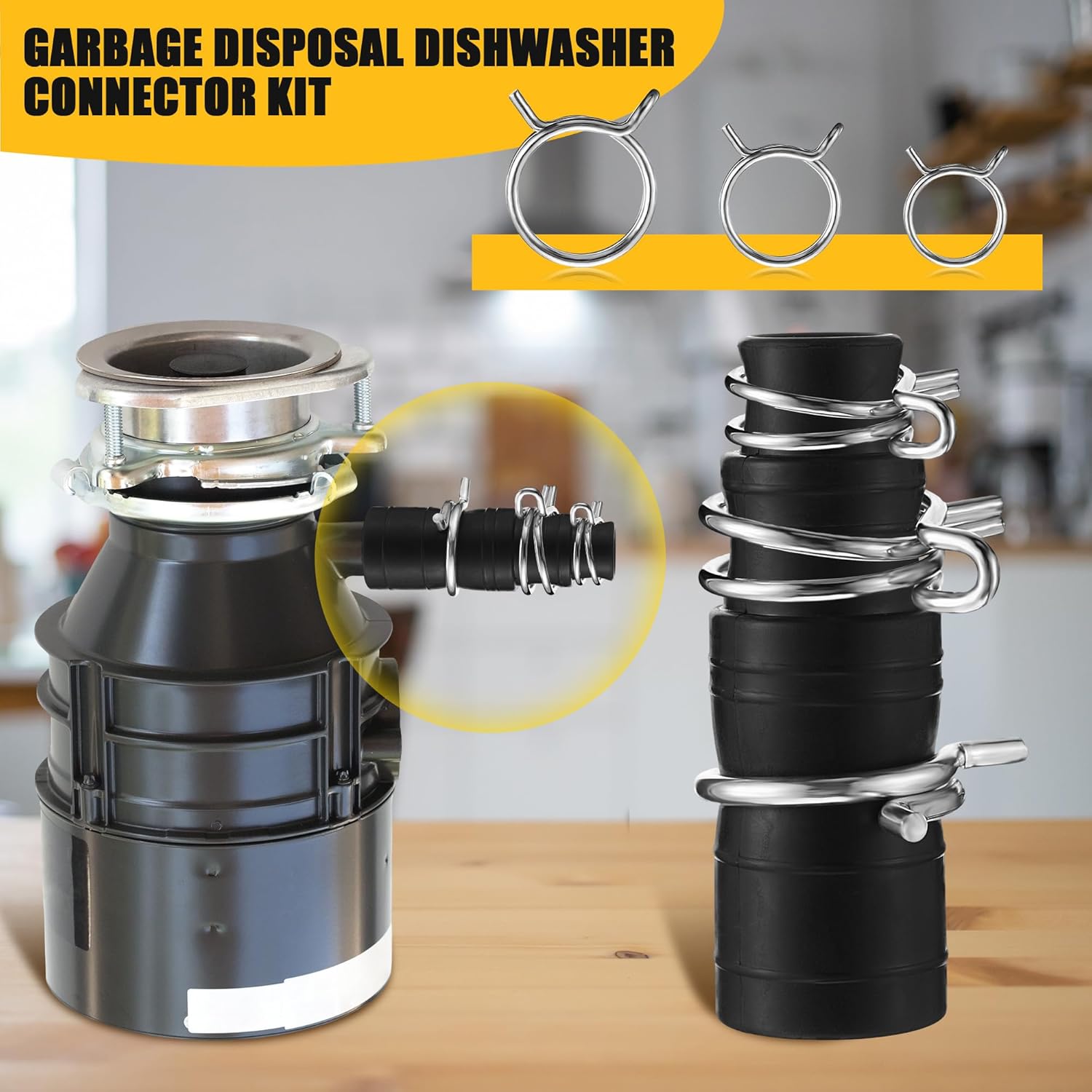 Saillong 27 Pcs Garbage Disposal Installation Kit Complete Kitchen Sink Drain Pipe Kit for Double Bowl Sink, 1-1/2" Plumbing, Simple Install, Leak Proof (Set A)
