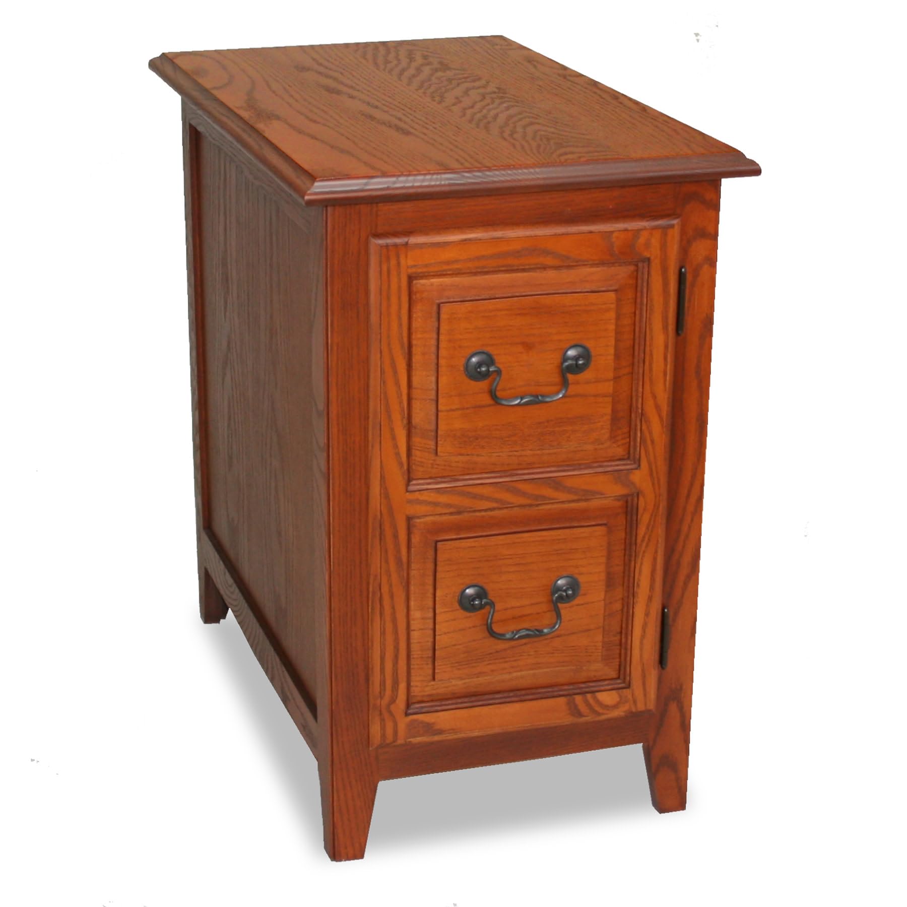 Shaker End Table, Solid Wood, with Storage Door, for Living Rooms and Small Spaces, Medium Oak, 10030-MED