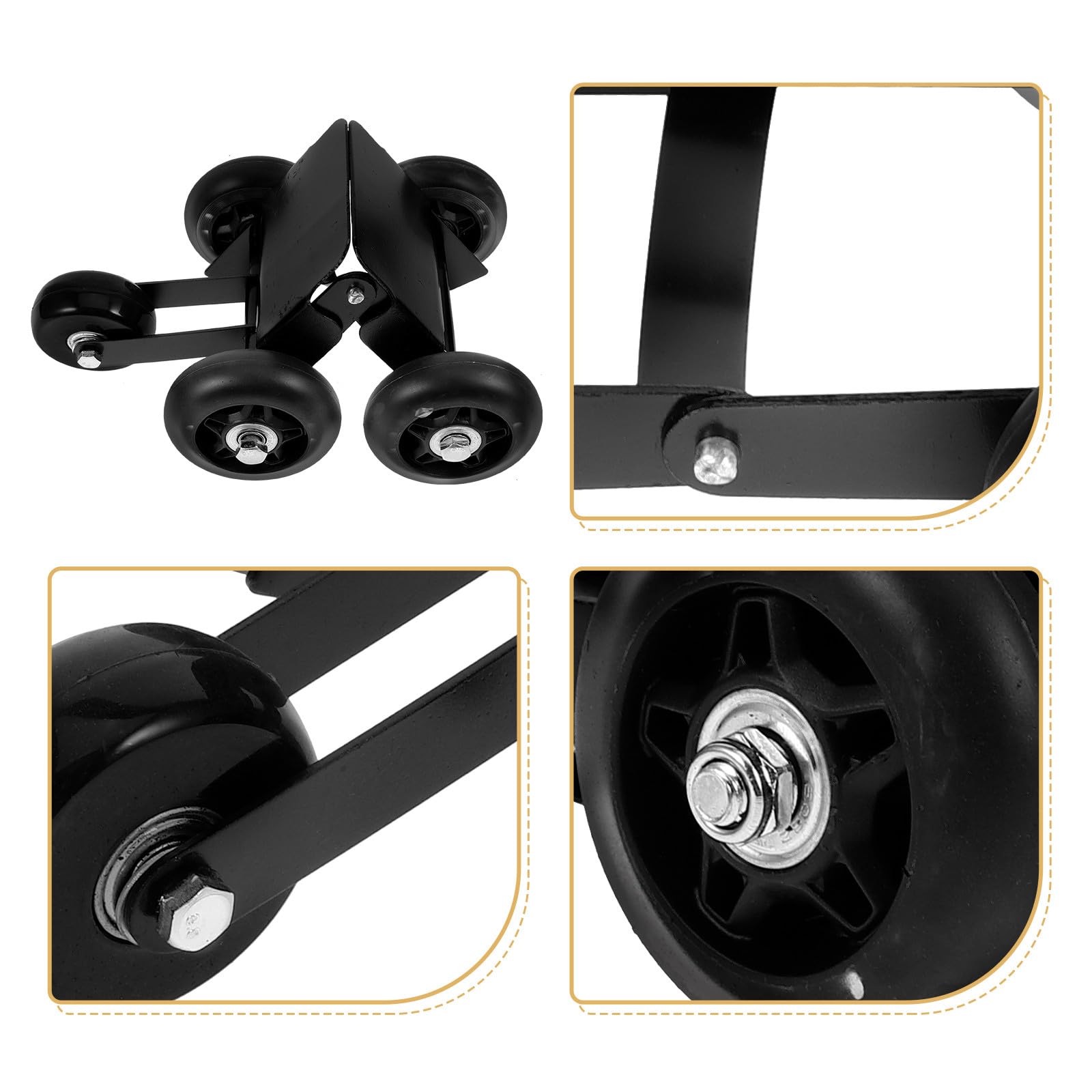 Outil de Déplacement Rouleau à Pneus pour Pneu de Moto en Métal Noir Facile à Utiliser Couleur Aléatoire pour Tricycle et Vélo en Situation d'urgence