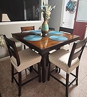 Vista 3 de SearchI Stretch Dining Chair Seat Covers Set of 6, Soft Removable Washable Seat Covers for Dining Chairs, Dining Room Seat Cover Slipcover Protector