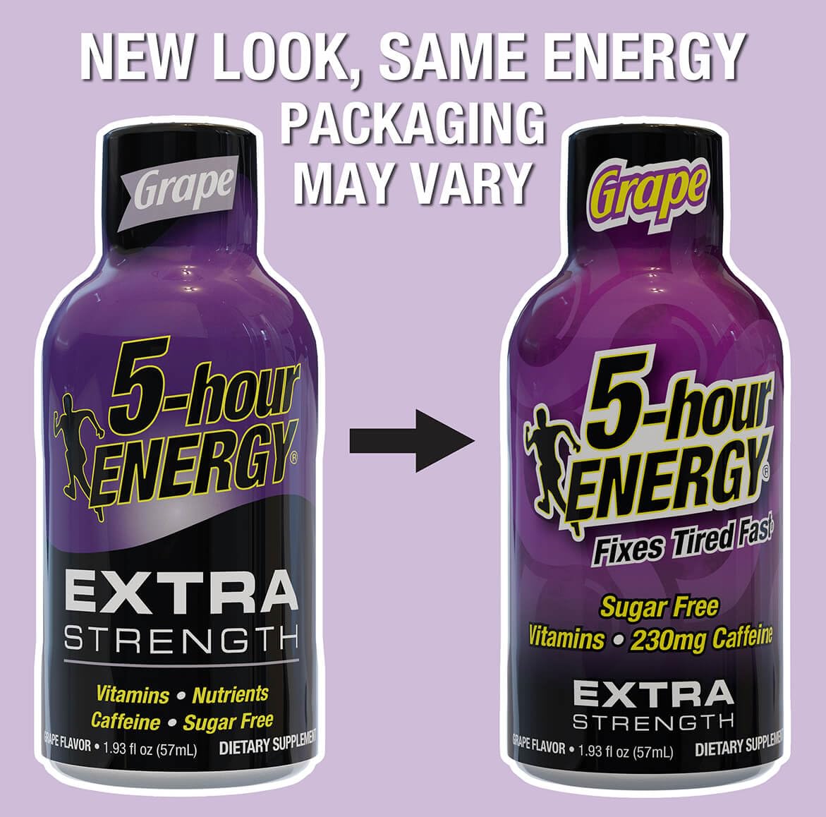 5-hour ENERGY Extra Strength Energy Shot, Grape Flavor, 30 Count, 1.93 oz., Zero Calories & Sugar-Free 230 mg Caffeinated Energy Shot, Amino Acids & B Vitamins, Dietary Supplements - Image 5