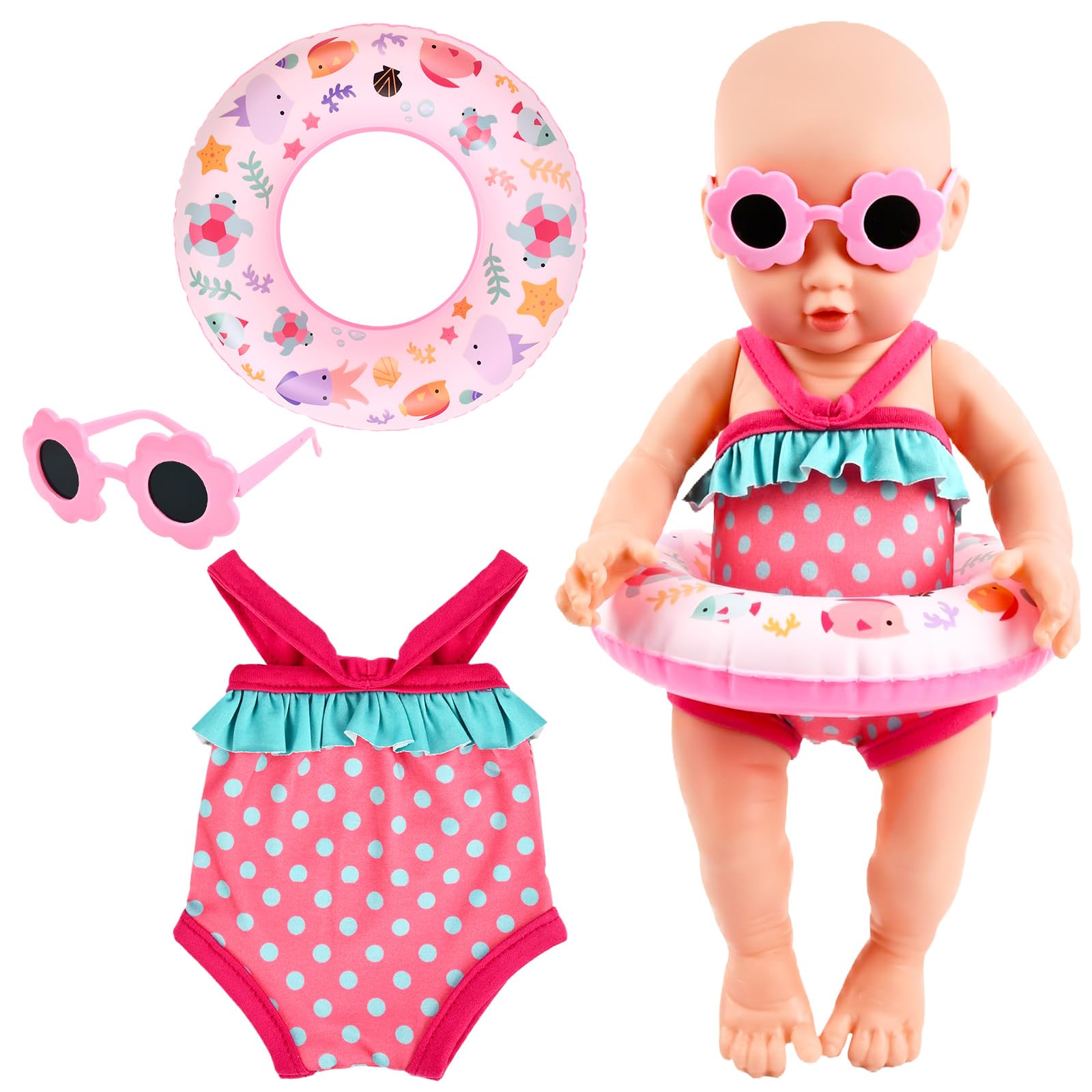 Costume da Bagno per Bambole, Vestiti per Bambole per New Born Baby Doll  con Costumi da