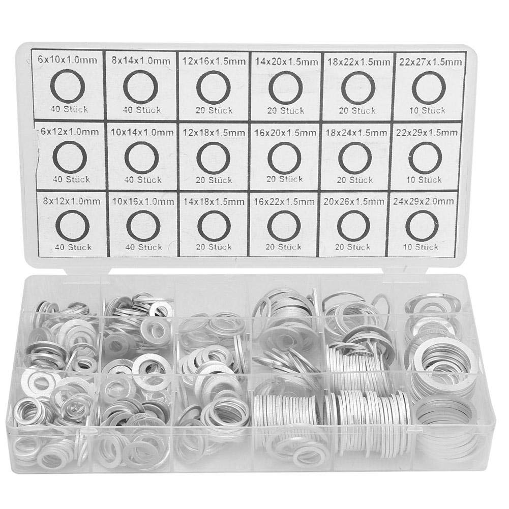 Aluminum Washer, 450Pcs 18 Sizes Automotive Oil Drain Plug