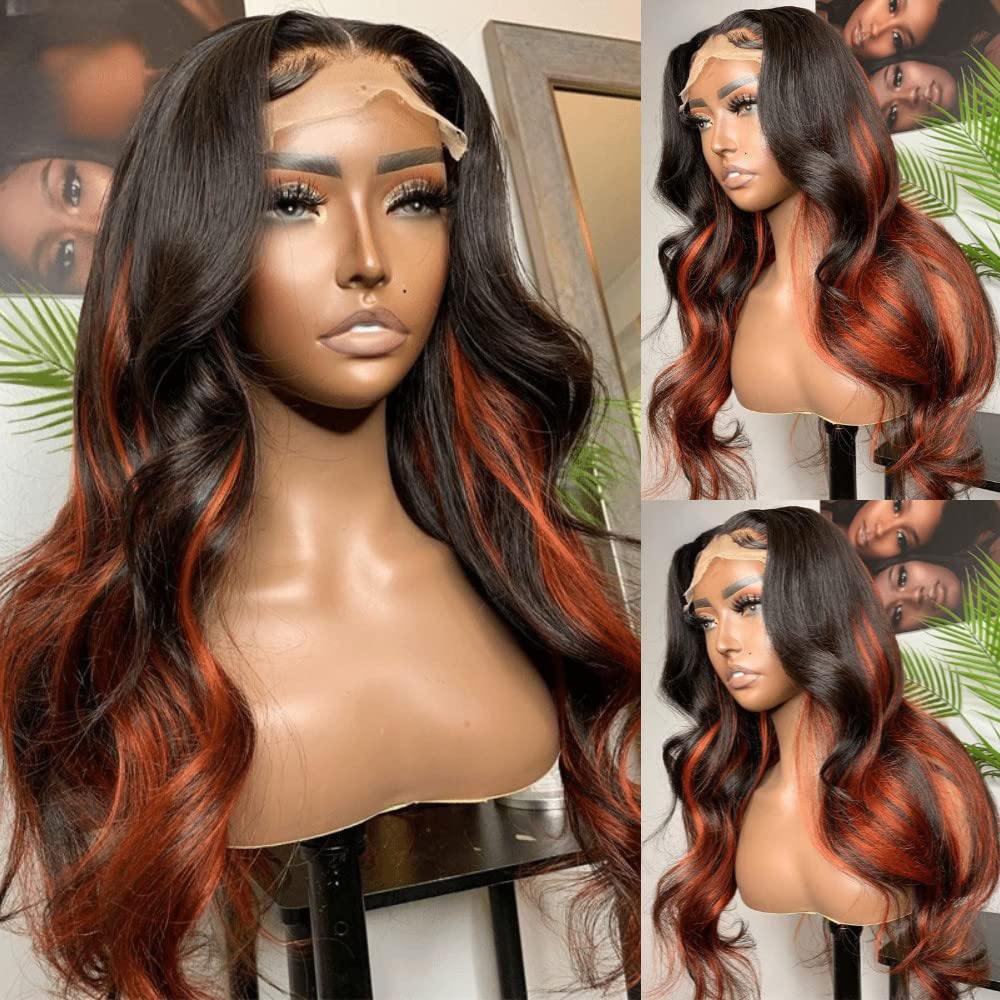 Amazon.com : Highlight Ombre Copper Colored Loose Wavy Curly  display picture 3