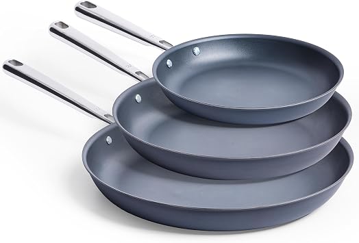 Misen Carbon NonstickTM Frying Pan Carbon Steel Pan, Naturally Nonstick No-Coating Surface, Ultra-Durable & Oven-Safe, Induction & Gas Compatible - 8, 10,12 Inch