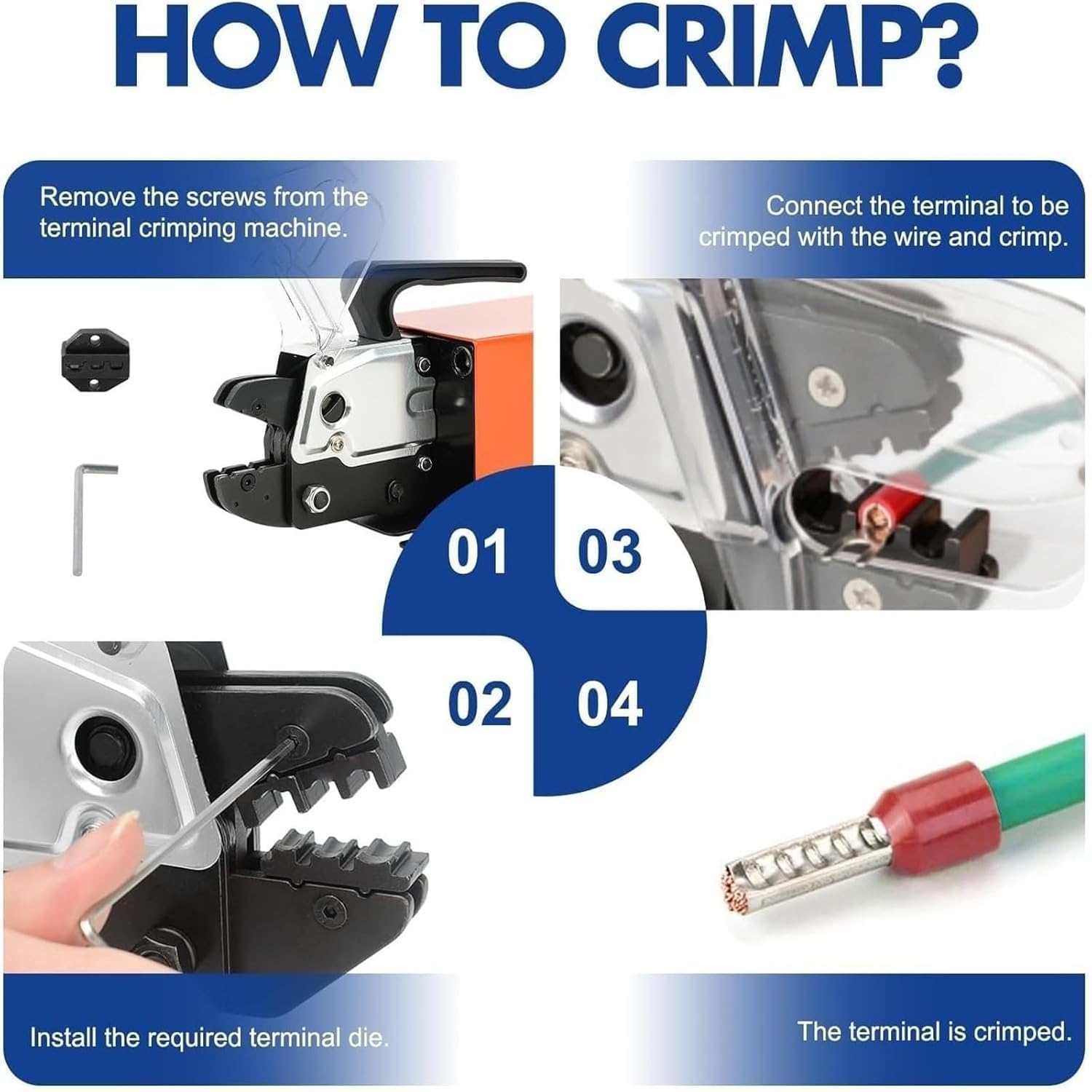 Herramienta neumática para crimpar terminales con control de pedal