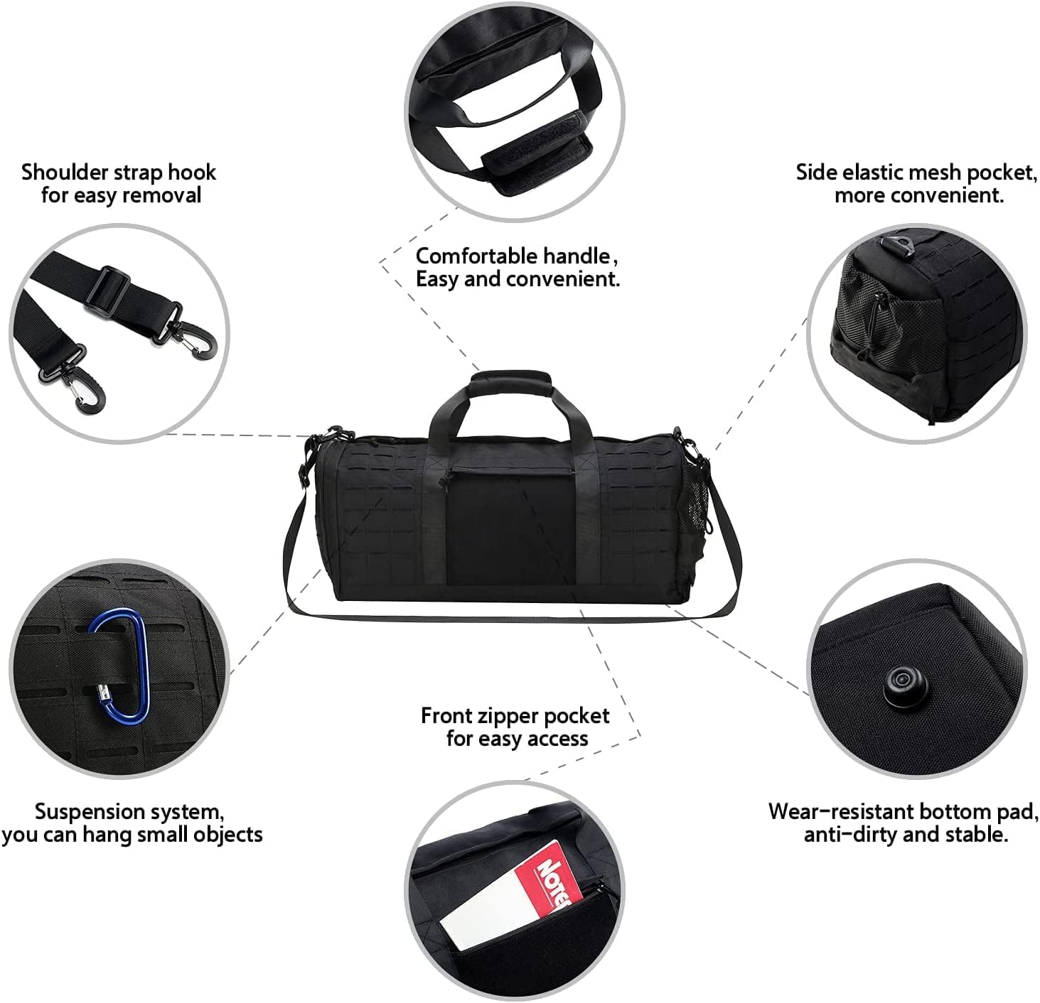 40L Military Tactical Duffle Gym Bag Sports Travel Tote Fitness Training Waterproof Duffel With Shoe Compartment
