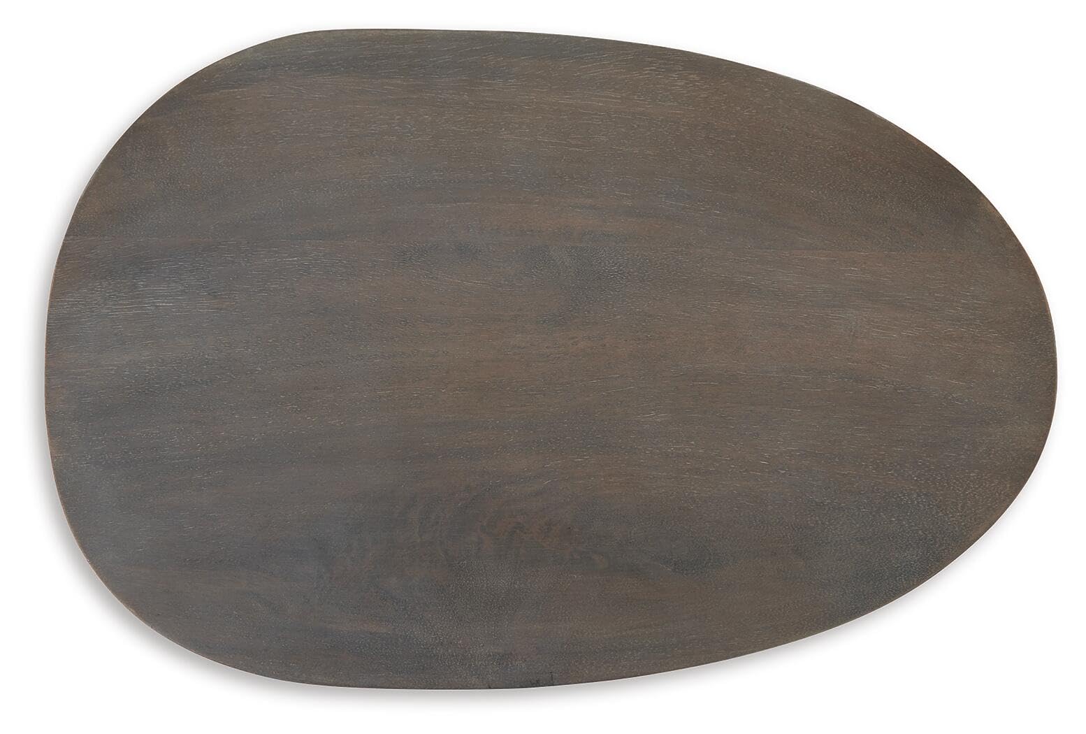 Signature Design by Ashley Cormmet Accent Table, Industrial Wood Side Table | Solid mango wood top, Industrial metal pedestal base, Space-saving design, Living room use