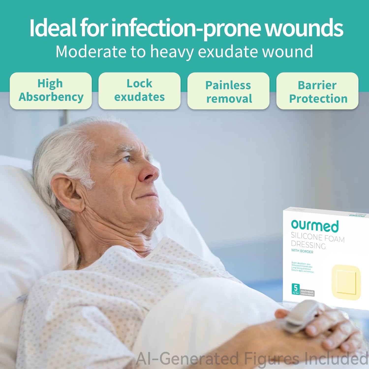 Ourmed Sacrum Wound Dressing - 5 Pack -3 Ourmed Sacrum Wound Dressing - 5 Pack -3