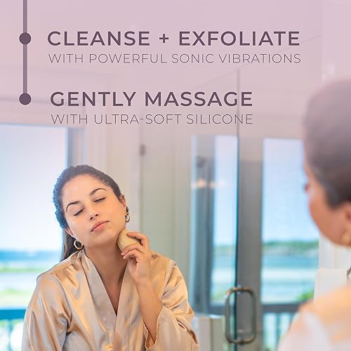 Miniatura 3 de Nourivibe Cepillo de limpieza facial  Limpiador facial de silicona impermeable  Exfoliante sónico ultrasuave  Masajeador de limpieza profunda de