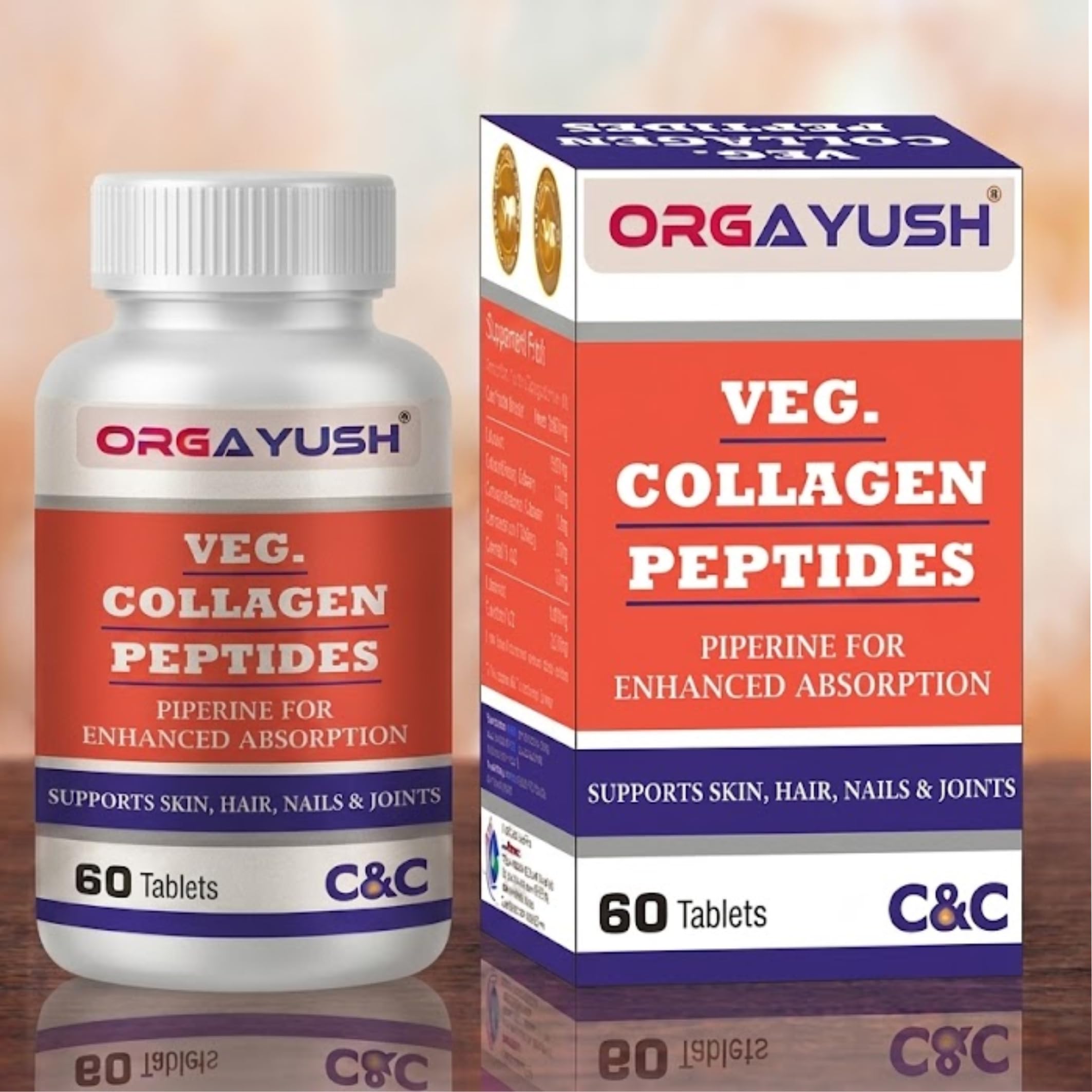 Veg Collagen Peptides Tablet Type 1 & 3 – Unflavoured Collagen Tablet for Women & Men – Supports Skin, Hair, Nails & Joint Health – High Absorption Beauty & Wellness Supplement (Pack of 3) — Amazon image 3