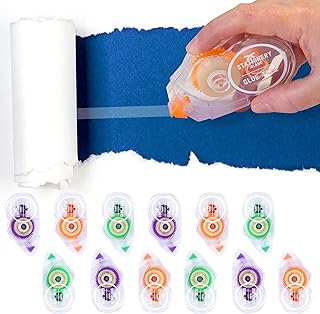 STATIONERY ISLAND Glue Roller Tape Mouse 12 Pack 10mx8mm Adhesive Scrapbook Runner Tape Supplies Double Side Dispenser Roller Applicator for Crafting, Cards, Photo, Journal and Scrapbooking