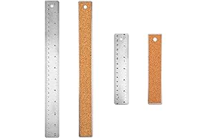 6" Inch Metal Ruler with Cork Back