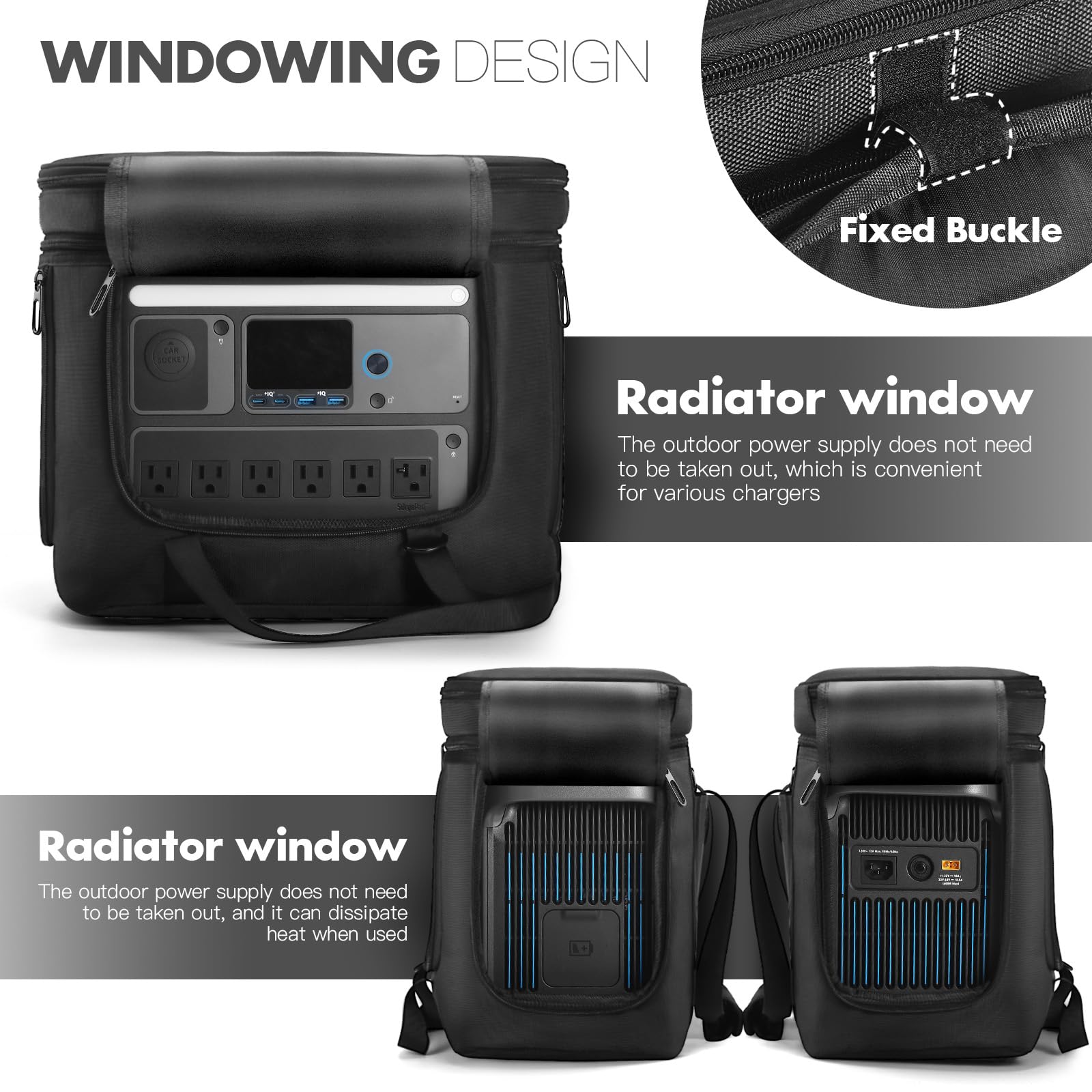 Custodia da trasporto compatibile con Anker SOLIX C1000/C800/C800 Plus Power Station portatile, borsa da viaggio con tracolla, tasche per cavo di ricarica e accessori