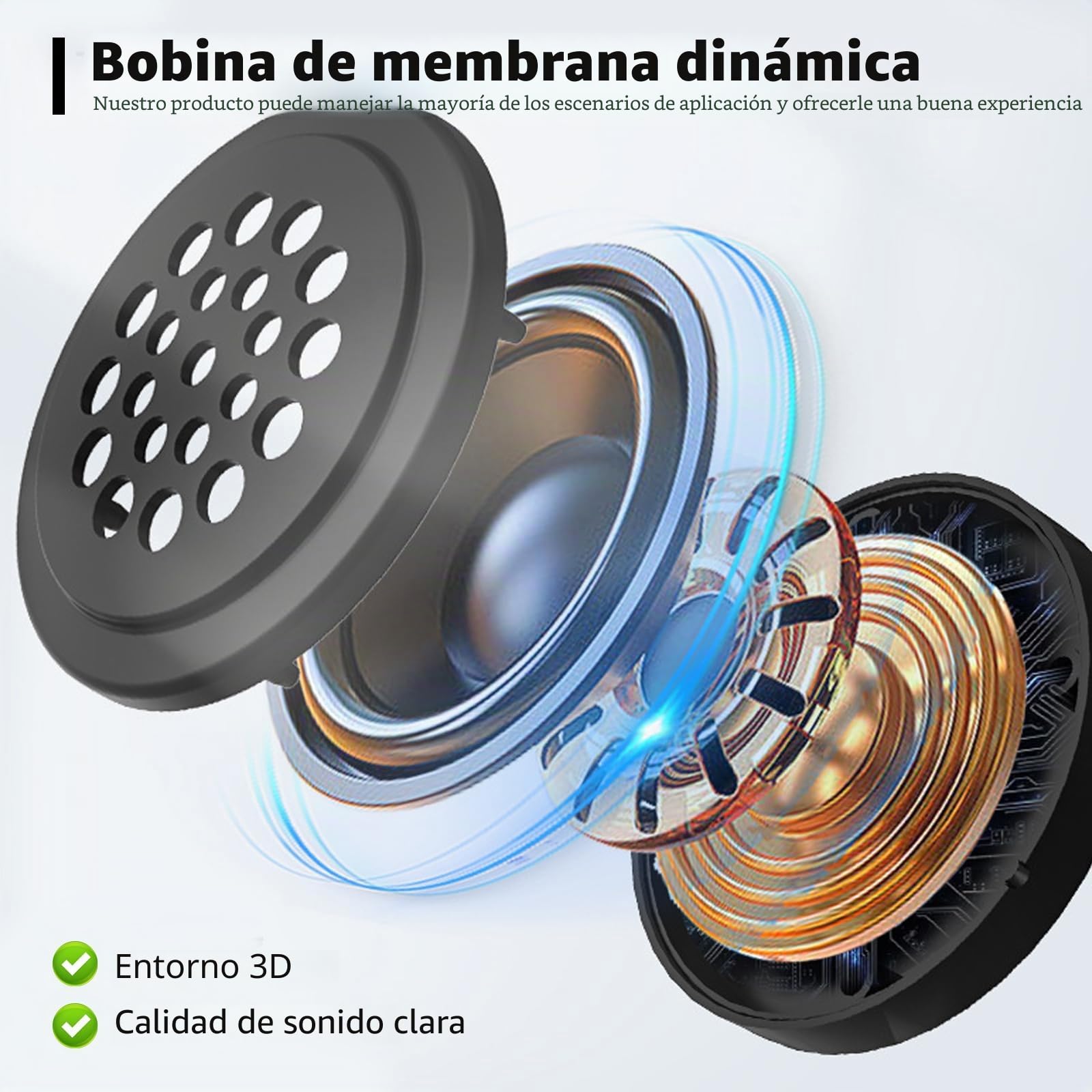 HOSPAOP Auriculares para casco de moto Bluetooth, auriculares inalámbricos para casco de moto Bluetooth 5.0 intercomunicador, comunicación de casco de motocicleta, compatible con manos libres para