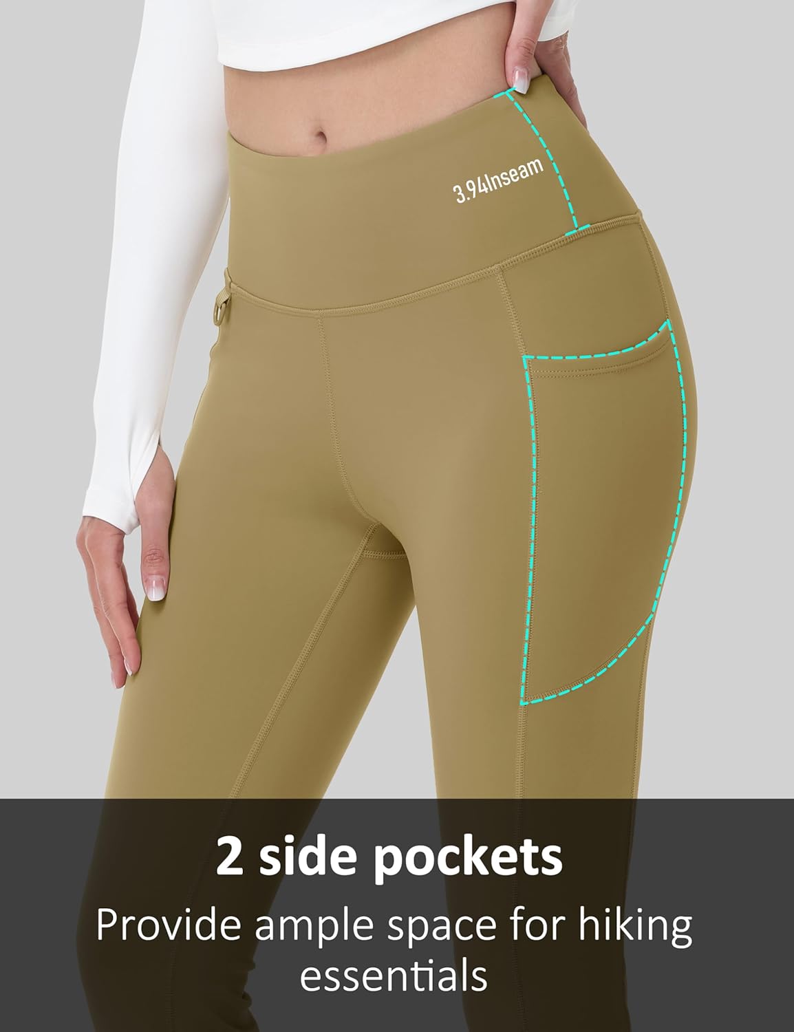 MAGCOMSEN Women's Fleece Lined Flare Leggings Waterproof Insulated Winter Pants Warm Snow Yoga Hiking Bootcut 3 Pcokets