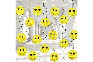 60 Pcs Smile Face Birthday Party Decorations