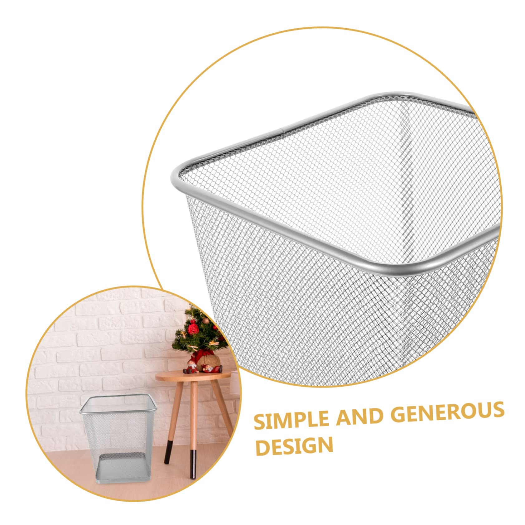 PartyKindom Metall Papierkorb aus Eisen mit Gitterdesign für Zuhause | Silber, Leicht zu Reinigen, Stabile Mesh Struktur, Schlafzimmer und Home Office