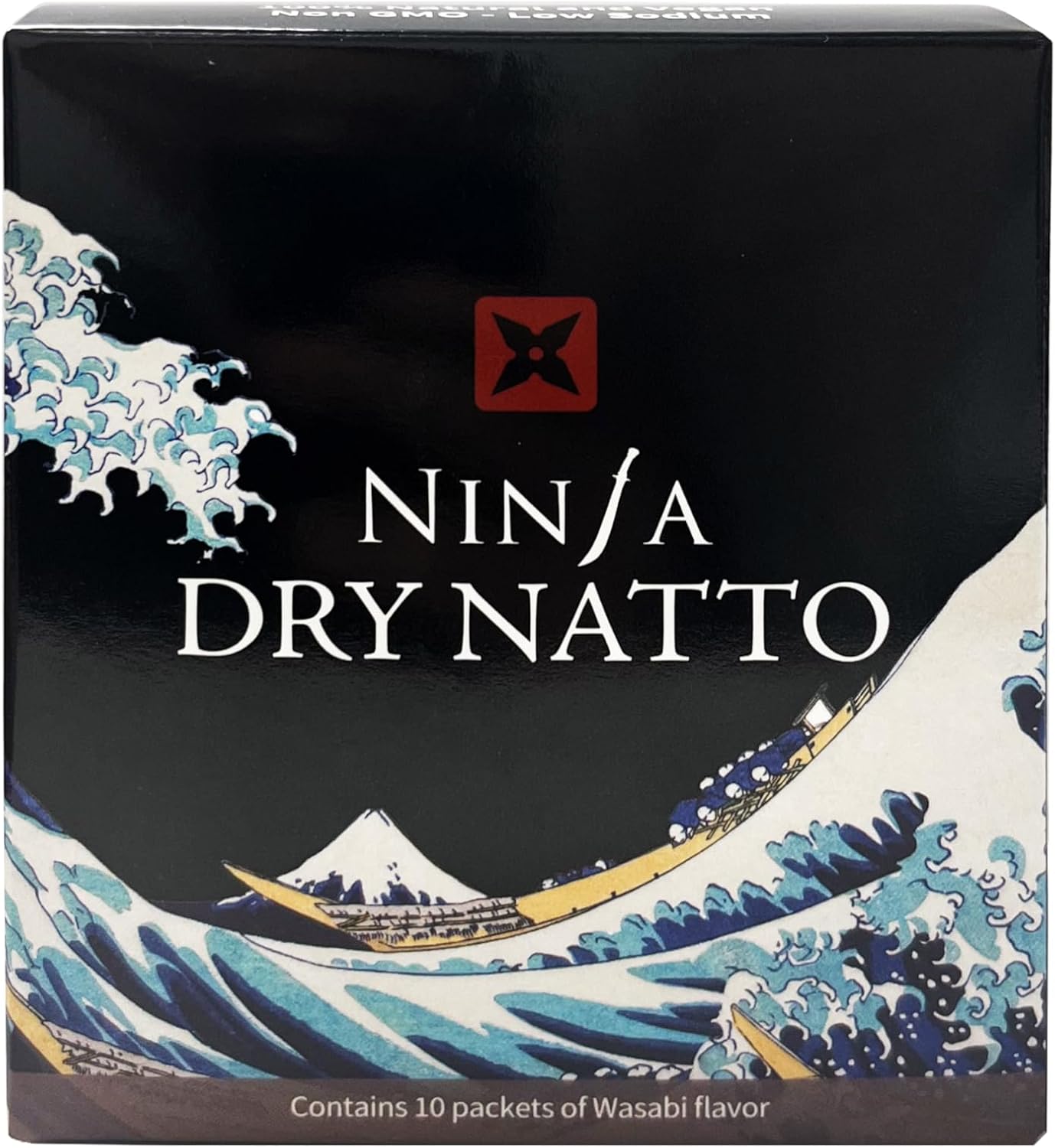 Ninja Dry natto, Japanese Dried Fermented Soybeans, Vegan, Gluten Free and Non-GMO, Nattokinase, Probiotics, Vitamin K, Made in Japan, Wasabi Flavor