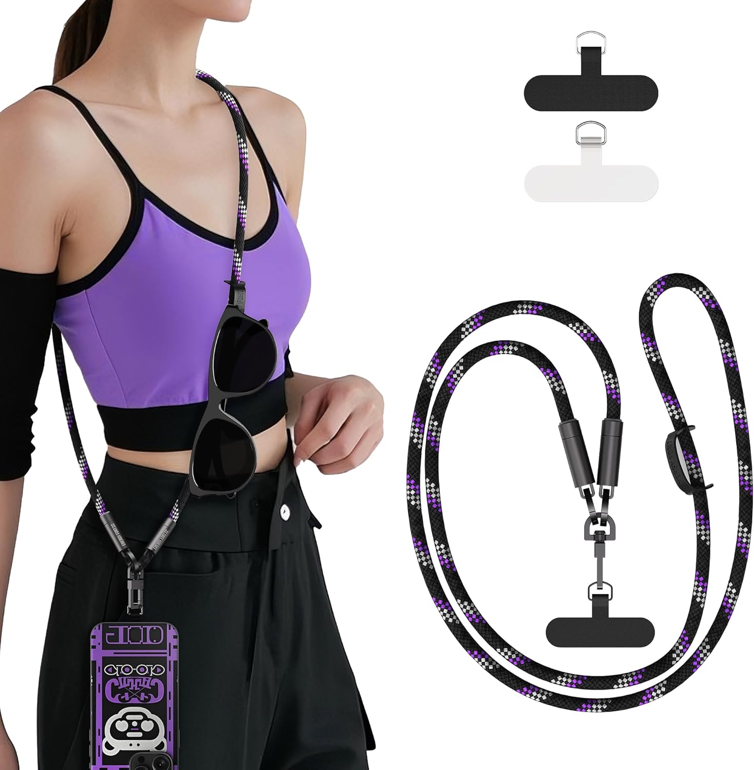 Silicone Case with Phone Lanyard Crossbody Lanyard for 240W Charging Cable Compatible with Anker Laptop Power Bank 25,000mAh 165W