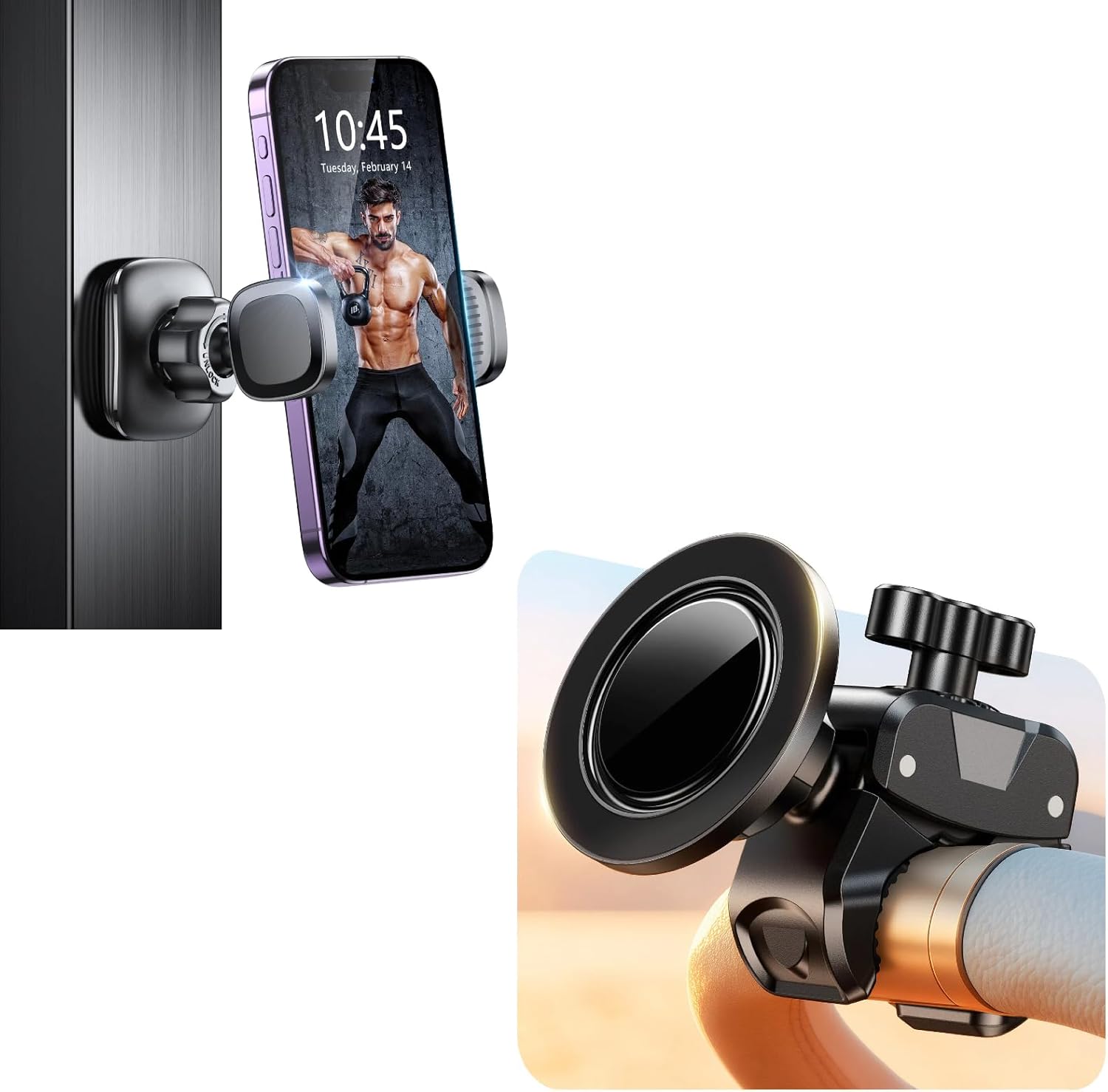 Magnetic Phone Holder for Gym & Phone Holder for Stroller