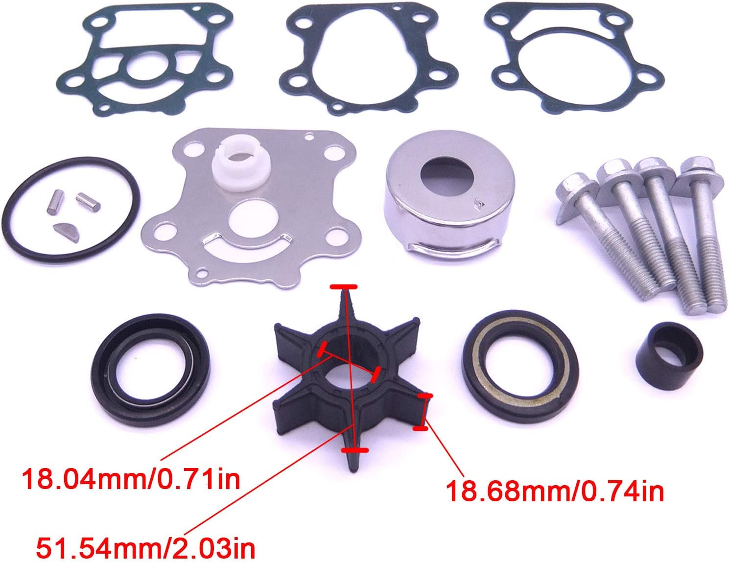 Boat Motor 6CJ-W0078-00 6CJ-W0078-01 Water Pump Repair Kit Without Housing for Yamaha 70HP F70LA F40G F40A Outboard Engine